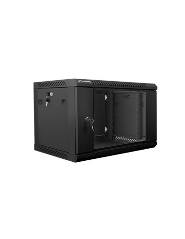 Szafa Jednosekcyjna, Zamykana Na Zamek Lanberg Wf01-6406-10B (6U  368Mm / 600Mm / 450 Mm  Wisząca  Szklane  19''  Kolor Czarny)