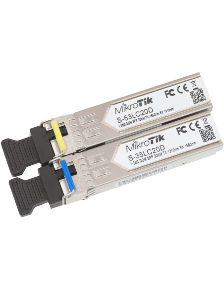 Mikrotik Para Modułów Sfp S-3553Lc20D (S-35Lc20D 1.25G Sm 20Km T1310Nm/R1550Nm + S-53Lc20D 1.25G Sm 20Km T1550Nm/R1310Nm)