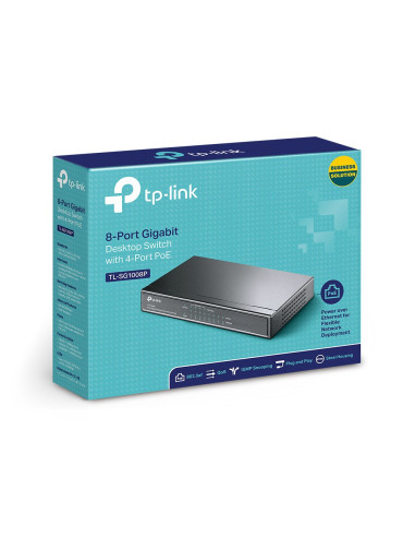 Switch Tp-Link Tl-Sg1008P (8X 10/100/1000Mbps) Poe 8Xge, 4Xpoe, Metalowy