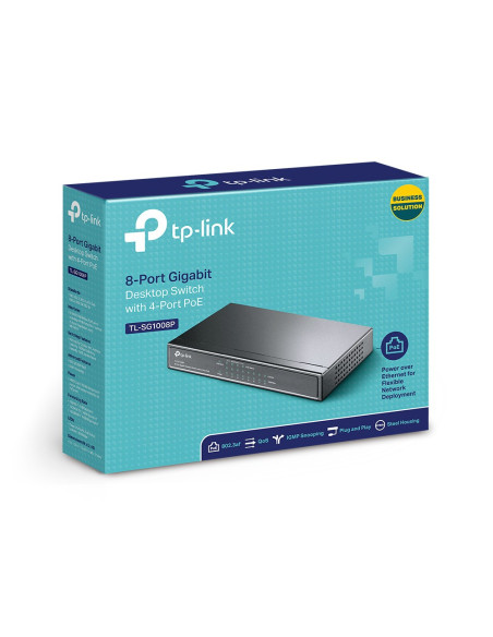 Switch Tp-Link Tl-Sg1008P (8X 10/100/1000Mbps) Poe 8Xge, 4Xpoe, Metalowy