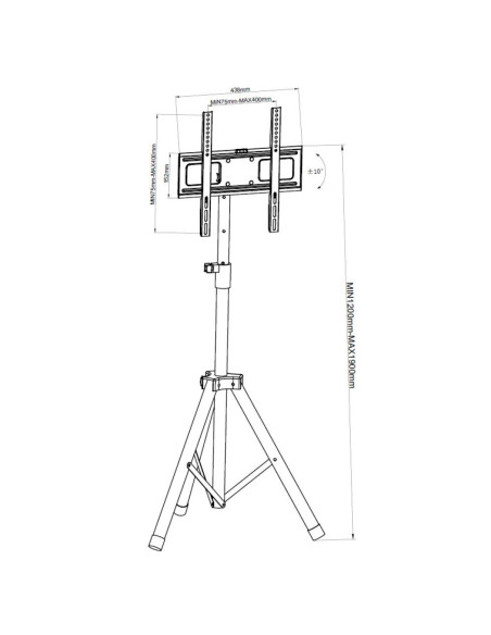 Techly Stojak Podłogowy Tripod Przenośny Tv Led/Lc