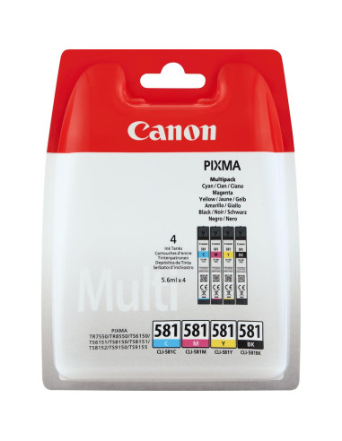 Canon Cli-581 Multipack Nabój Z Tuszem Oryginalny Czarny, Cyjan, Purpurowy, Żółty