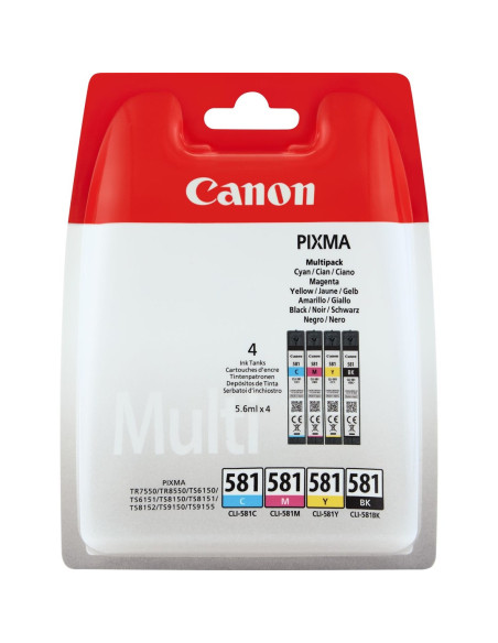 Canon Cli-581 Multipack Nabój Z Tuszem Oryginalny Czarny, Cyjan, Purpurowy, Żółty
