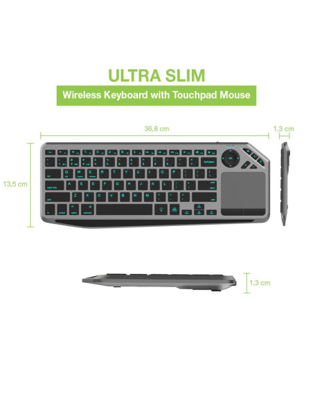 Techly Bezprzewodowa Klawiatura Dualna Bt/Rf Touch