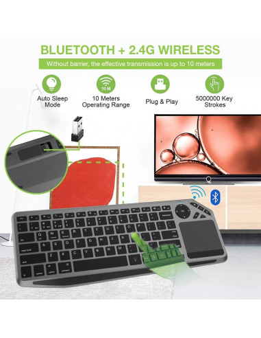 Techly Bezprzewodowa Klawiatura Dualna Bt/Rf Touch
