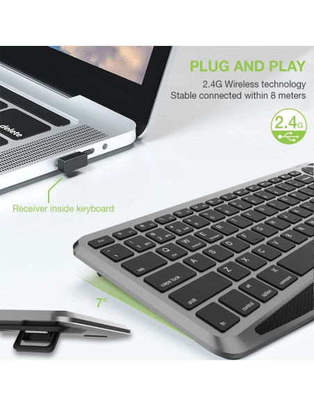 Techly Bezprzewodowa Klawiatura Dualna Bt/Rf Touch