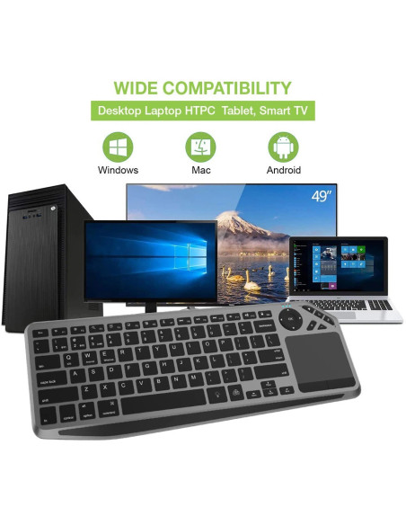 Techly Bezprzewodowa Klawiatura Dualna Bt/Rf Touch