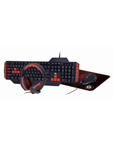Gembird Zestaw Gamingowy Ggs-Umg4-02 4W1 Klawiatura, Mysz, Podkładka, Słuchawki