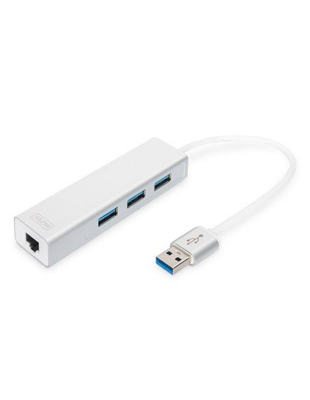 Hub 3-Portowy Usb 3.0 Superspeed Z Langigabit Lan Adapter, Aluminium