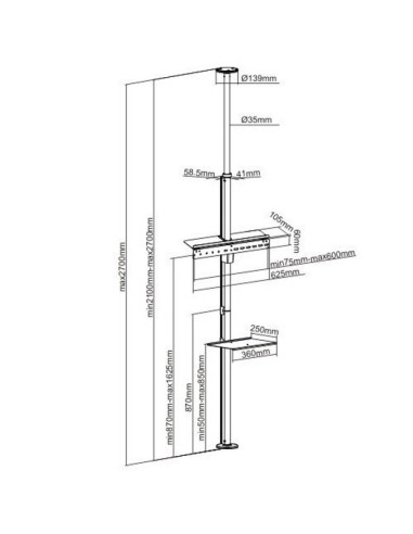 Techly Ica-Tr32 Uchwyt Do Telewizorów 177,8 Cm (70") Srebrny
