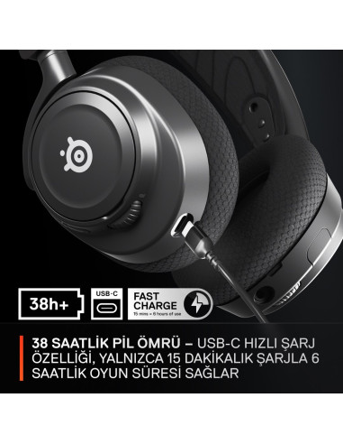 Steelseries Arctis Nova 7 Zestaw Słuchawkowy Bezprzewodowy Opaska Na Głowę Gaming Usb Type-C Bluetooth Czarny