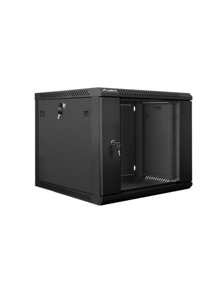 Szafa Jednosekcyjna Lanberg Wf01-6609-10B (9U  500Mm / 600Mm / 600 Mm  Wisząca  Szklane  19''  Kolor Czarny)
