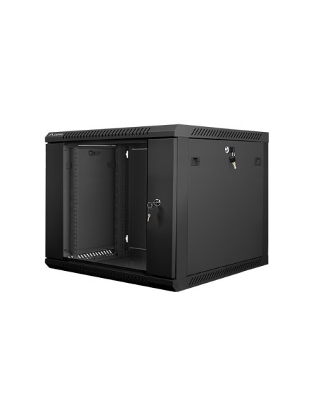Szafa Jednosekcyjna Lanberg Wf01-6609-10B (9U  500Mm / 600Mm / 600 Mm  Wisząca  Szklane  19''  Kolor Czarny)