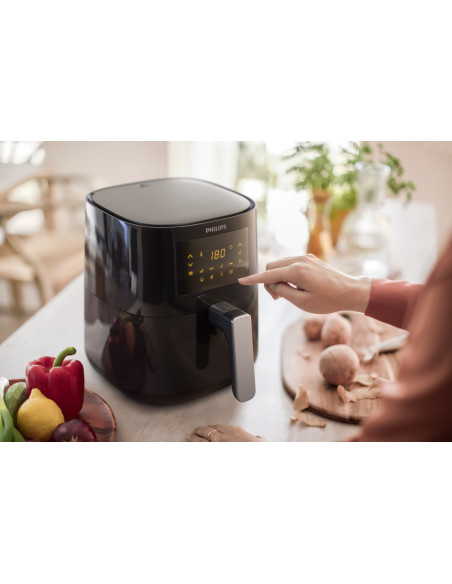 Philips 3000 Series Hd9252/70 Frytkownica Pojedyńczy 4,1 L Autonomiczny 1400 W Frytkownica Na Gorące Powietrze Czarny, Srebrny