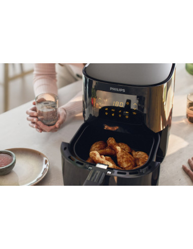 Philips 3000 Series Hd9252/70 Frytkownica Pojedyńczy 4,1 L Autonomiczny 1400 W Frytkownica Na Gorące Powietrze Czarny, Srebrny