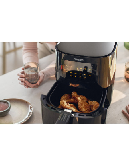 Philips 3000 Series Hd9252/70 Frytkownica Pojedyńczy 4,1 L Autonomiczny 1400 W Frytkownica Na Gorące Powietrze Czarny, Srebrny