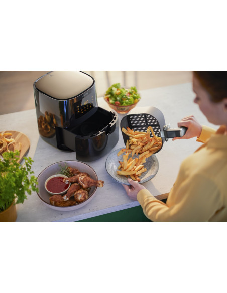 Philips 3000 Series Hd9252/70 Frytkownica Pojedyńczy 4,1 L Autonomiczny 1400 W Frytkownica Na Gorące Powietrze Czarny, Srebrny