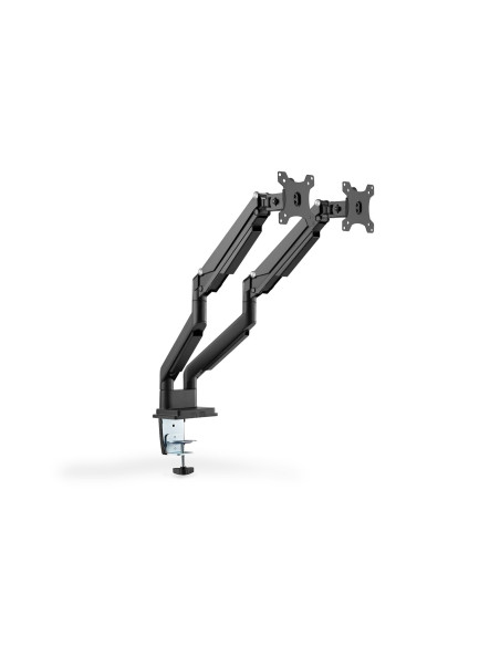 Ramię Biurkowe Podwójne (Zacisk) 2Xlcd Max. 32"Max. 2X 9Kg Uchylno-Obrotowe Czarny