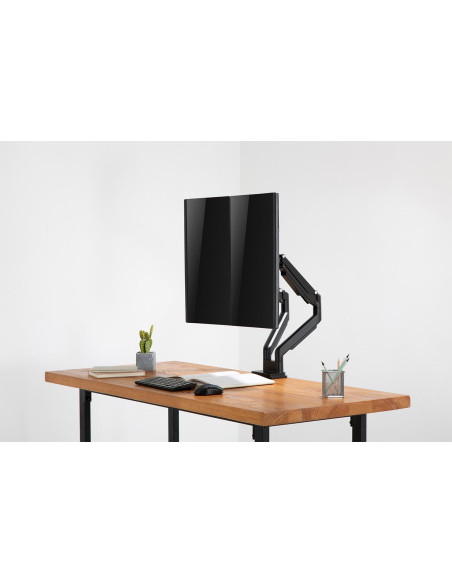 Ramię Biurkowe Podwójne (Zacisk) 2Xlcd Max. 32"Max. 2X 9Kg Uchylno-Obrotowe Czarny