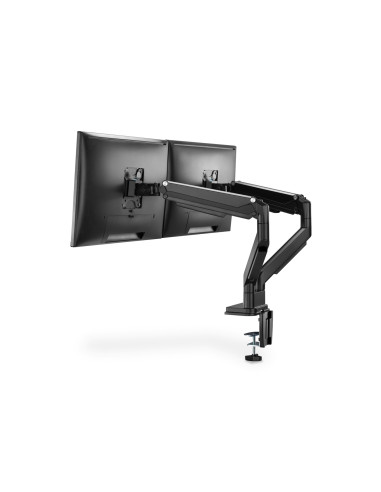 Ramię Biurkowe Podwójne (Zacisk) 2Xlcd Max. 32"Max. 2X 9Kg Uchylno-Obrotowe Czarny