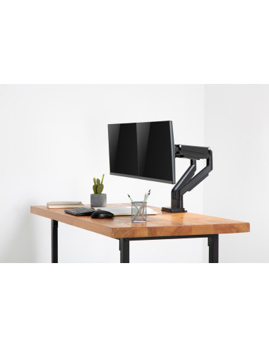 Ramię Biurkowe Podwójne (Zacisk) 2Xlcd Max. 32"Max. 2X 9Kg Uchylno-Obrotowe Czarny