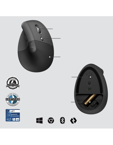 Mysz Bezprzewodowa Pionowa Logitech Lift