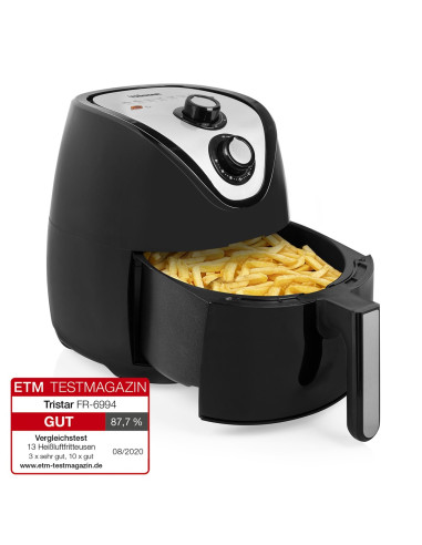 Tristar Fr-6994 Frytkownica Pojedyńczy 4,5 L Autonomiczny 1500 W Frytkownica Na Gorące Powietrze Czarny, Srebrny