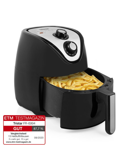 Tristar Fr-6994 Frytkownica Pojedyńczy 4,5 L Autonomiczny 1500 W Frytkownica Na Gorące Powietrze Czarny, Srebrny