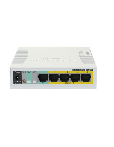Switch Mikrotik Rb260Gsp (Css106-1G-4P-1S) 6P Poe (Passive: 4 ) 60W Managed Gigabit