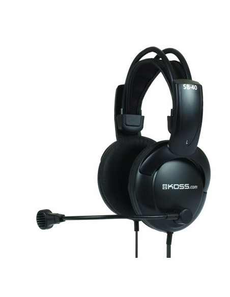 Koss | Zobacz Materiał Sb40 | Słuchawki | Przewodowe | Nauszne | Mikrofon | Czarny