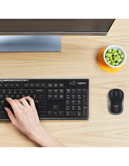 Klawiatura Membranowa Logitech Mk270 920-004508 (Usb (Radio 2.4 Ghz)  Kolor Czarny)