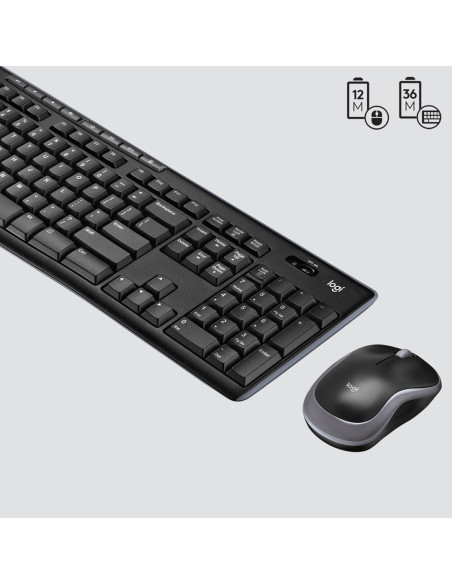 Klawiatura Membranowa Logitech Mk270 920-004508 (Usb (Radio 2.4 Ghz)  Kolor Czarny)