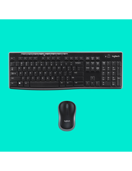 Klawiatura Membranowa Logitech Mk270 920-004508 (Usb (Radio 2.4 Ghz)  Kolor Czarny)