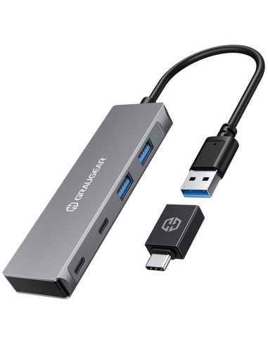 Graugear G-Hub2A2C-Ac Huby I Koncentratory Usb 3.2 Gen 1 (3.1 Gen 1) Type-A + Type-C 5000 Mbit/S Srebrny