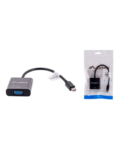 Adapter Lanberg Ad-0006-Bk (Mini Displayport M - D-Sub (Vga) F  0,20M  Kolor Czarny)