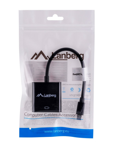 Adapter Lanberg Ad-0006-Bk (Mini Displayport M - D-Sub (Vga) F  0,20M  Kolor Czarny)