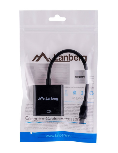Adapter Lanberg Ad-0006-Bk (Mini Displayport M - D-Sub (Vga) F  0,20M  Kolor Czarny)