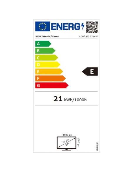 Wortmann Ag Terra 3030207 Led Display 68,6 Cm (27") 1920 X 1080 Px Full Hd Czarny