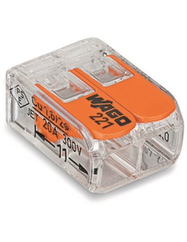 Wago 221-412 Wtyczka Cage Clamp Pomarańczowy, Przezroczysty