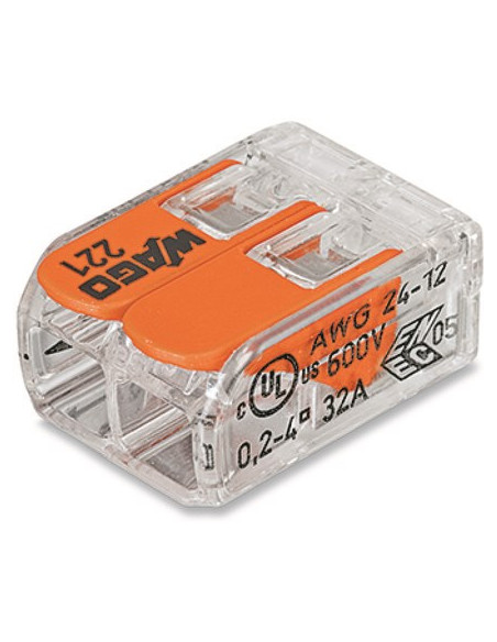 Wago 221-412 Wtyczka Cage Clamp Pomarańczowy, Przezroczysty