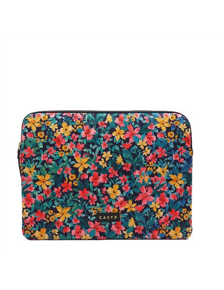 Casyx | Pasuje Do Rozmiaru 13"/14" | Casyx Na Macbooka | Slvs-000023 | Rękaw | Płótno Kwiaty Ciemne | Nieprzemakalny