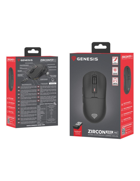 Genesis Nmg-2193 Myszka Gaming Oburęczny Bluetooth + Usb Type-C Optyczny 26000 Dpi