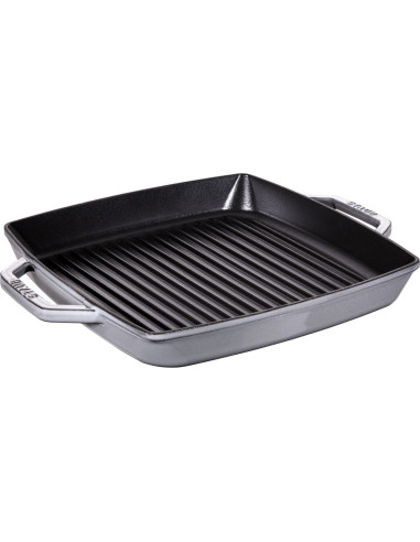 Staub Kwadratowa Patelnia Żeliwna Grillowa Z Dwoma Uchwytami 33 Cm, Grafitowy