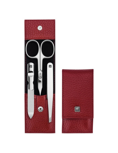 Zwilling Classic Inox Zestaw Podróżny – Czerwone Skórzane Etui, 3 Elementy