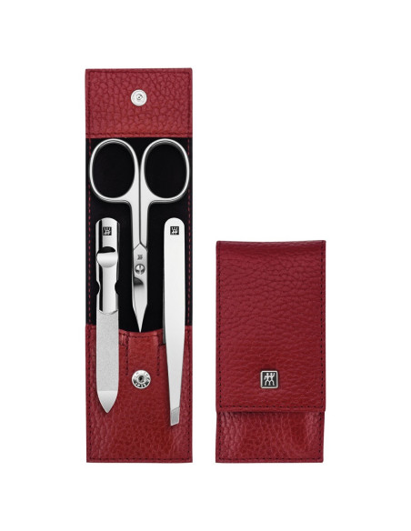 Zwilling Classic Inox Zestaw Podróżny – Czerwone Skórzane Etui, 3 Elementy