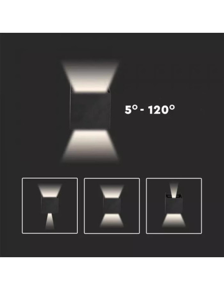 Oprawa Ścienna Led V-Tac Vt-759-B 5W Ip65 3000K 700Lm (Sku 217078) Czarny