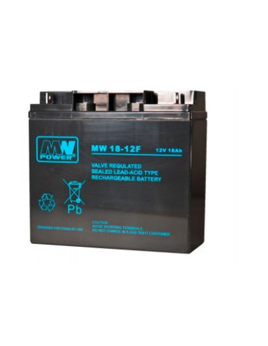 Akumulator Mpl Mw Power Mw 18-12F Kwasowo-Ołowiowy Agm Bezobsługowy 12 V 18 Ah Czarny