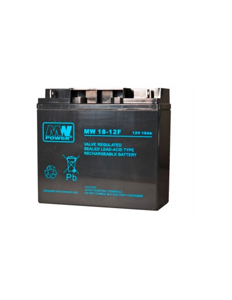 Akumulator Mpl Mw Power Mw 18-12F Kwasowo-Ołowiowy Agm Bezobsługowy 12 V 18 Ah Czarny