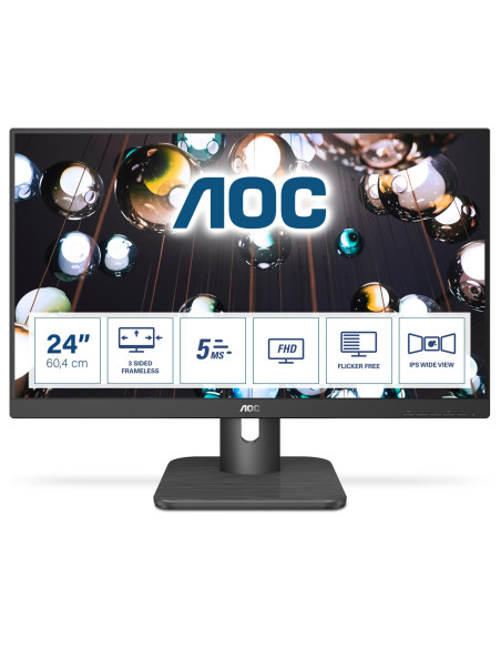 Aoc E1 24E1Q Monitor Komputerowy 60,5 Cm (23.8") 1920 X 1080 Px Full Hd Led Czarny