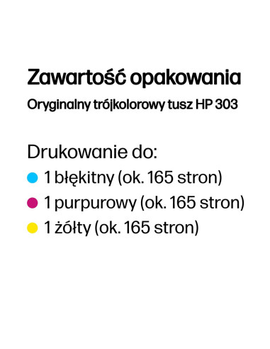 Tusz Hp 303 Cyan/Magenta/Yellow